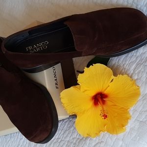 Franco Sarto Tobacco brown suede loafer